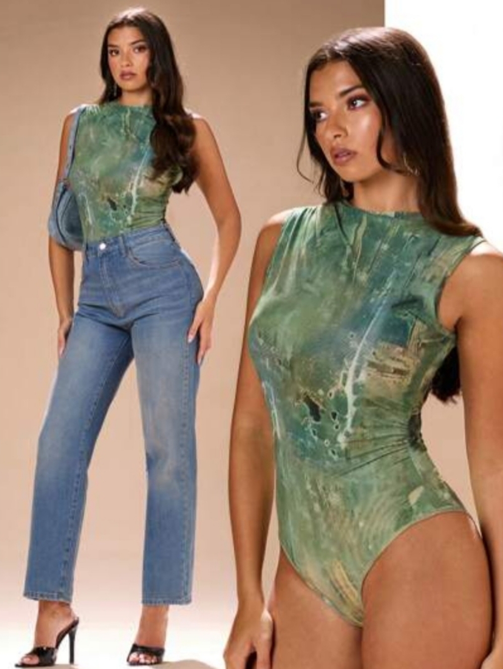 Shein Elegant & Sexy Mesh Ruched Bodysuit NWOT
